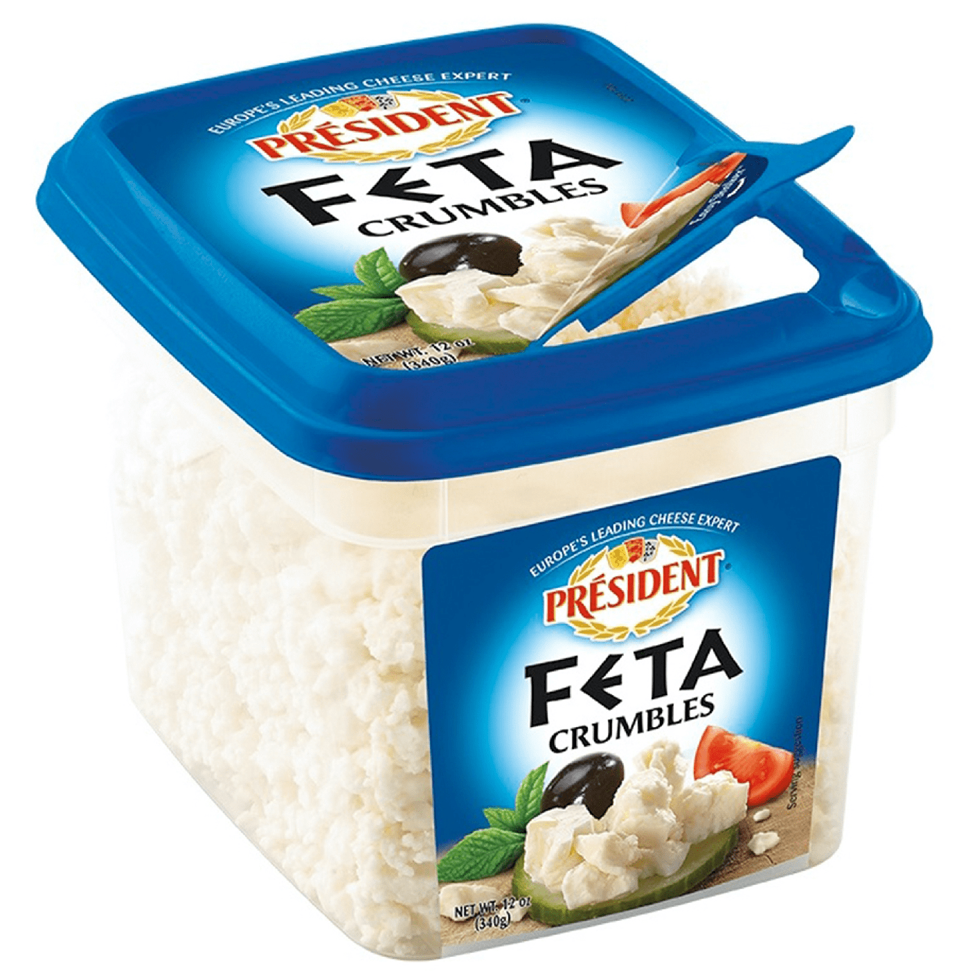 President Crumbled Feta Cheese, 12 oz