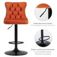thumbnail image 6 of ODUSE-DAILY Velvet Swivel Bar Stools Set of 4 with Upholstered Back, 25-33 Inch Height Adjustable, Bar Chairs for Counter Height Bar Height Kitchen Island Pub (4Pcs, Black Base, Orange), 6 of 12