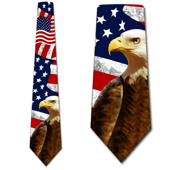 Flag and Eagle Necktie Mens Tie