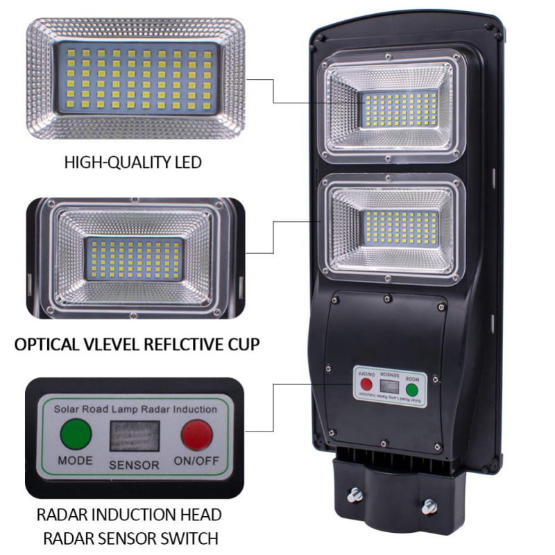 90000LM 60W LED Solar Street Light Radar Sensor Dusk to Dawn Floodlight IP67 A++ 