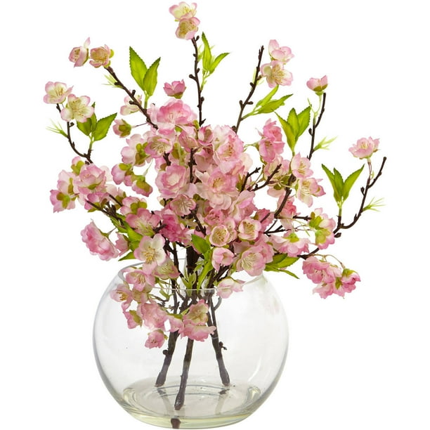 Nearly Natural Cherry Blossom in Large Vase