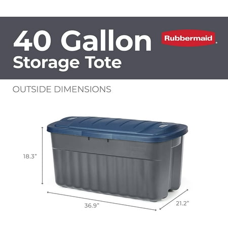 Roughneck 40 Gallon Storage Totes, Pack of 2, Durable Stackable Storage