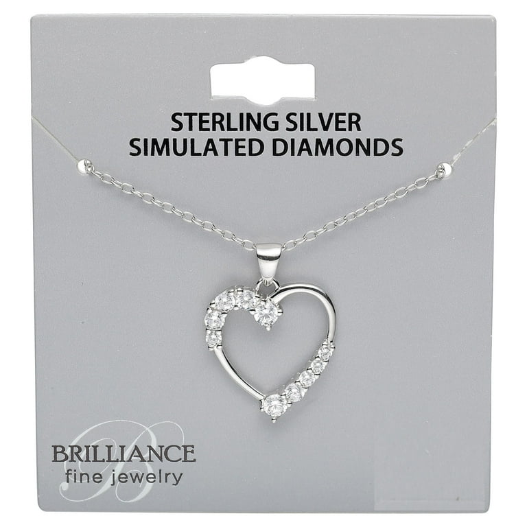 Brilliance Fine Jewelry Simulated Diamond Sterling Silver Heart
