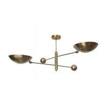 2 Light Pendant Mid Century Modern Raw Brass Sputnik chandelier light Fixture