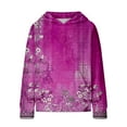thumbnail image 7 of Mercatoo Girls Vintag Hoodi, Kids Flor Print Long Sleeve Hooded Sweatshirt Casual Stylish Fall Winter Outfit Tops, 7 of 7