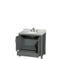 thumbnail image 2 of Wyndham Collection Sheffield 36" Wood Single Bathroom Vanity in Dark Gray/White, 2 of 3