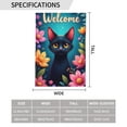 thumbnail image 3 of Welcome Black Cat Garden Flag 12x18 Inch Double Sided Floral Cat Yard Flag Spring Summer Outdoor House Flag Decoration Cute Kitty Garden Decor, 3 of 8