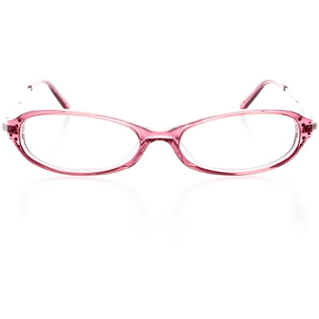 Womens Optical Eyewear - Oval Shape, Plastic Full Rim, Pink