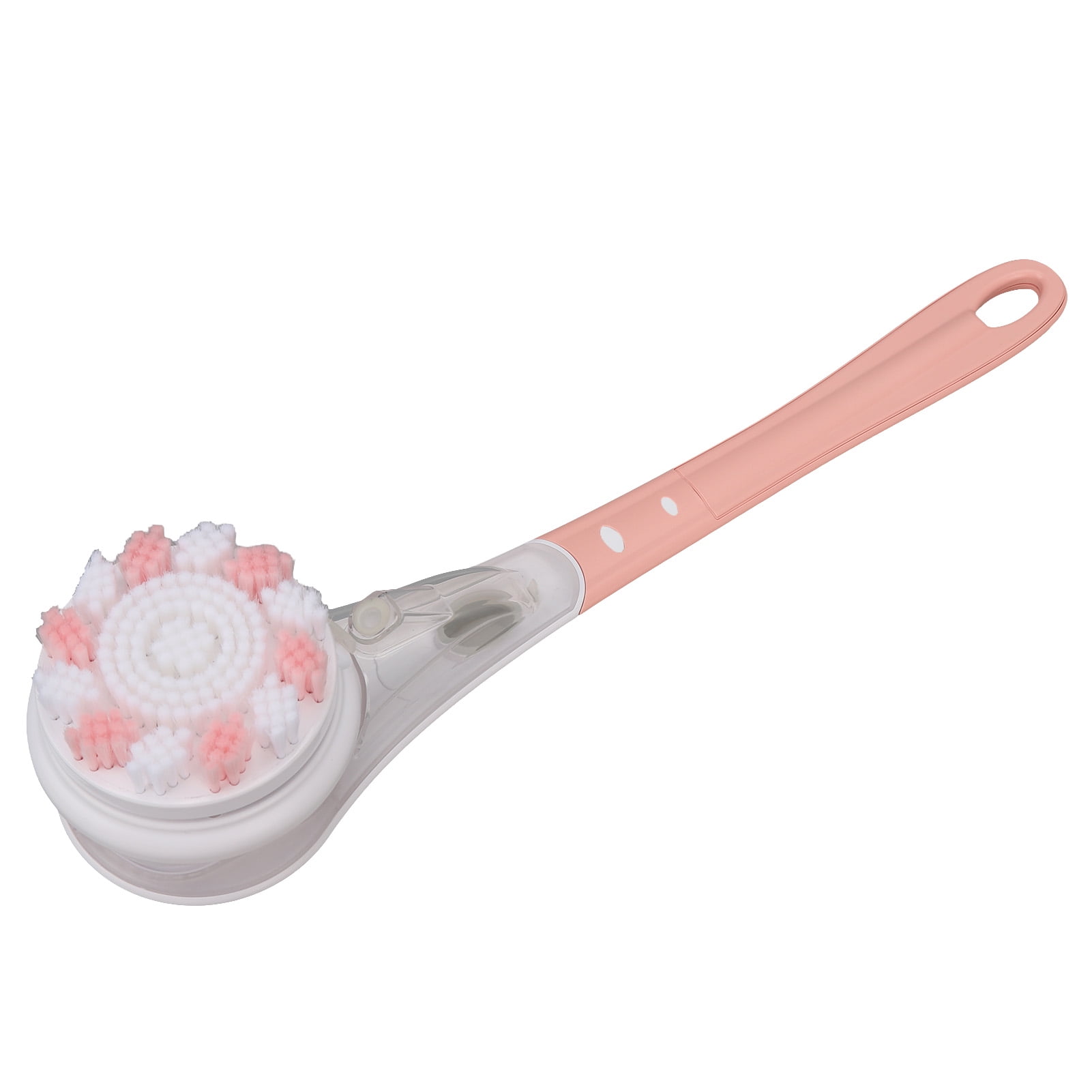 Electric Body Brush, Rotating Long Handle 3 Gear Detachable Pink