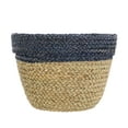 thumbnail image 6 of Mainstays Two-Tone Seagrass Decorative Storage Basket, 11" x 8.3", Navy & Natural, 6 of 10
