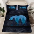 thumbnail image 2 of Homewish Adult Wildlife Bear Twin Sheet Sets, Rustic Lodge Cabin Twin Fitted Sheet, Animal Wildlife Flat Sheet, Breathable Home Decor, 3-Piece, 2 of 7