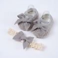 thumbnail image 3 of Baby Toddler Shoes Girl Baby Plush Bow Single Shoes + Hairband Two-piece Set, 3 of 6