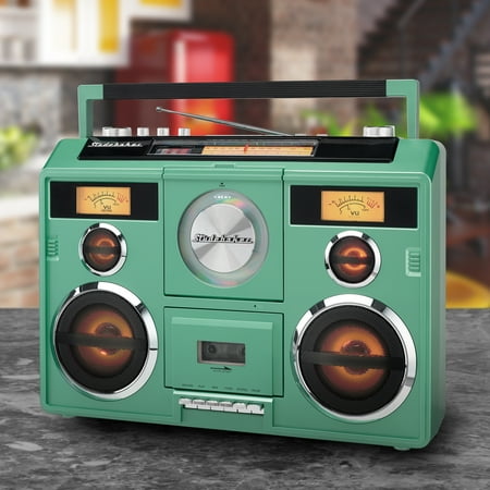 Studebaker - SB2140 Portable Stereo Boombox with Bluetooth/CD/AM-FM Radio/Cassette Recorder - Teal