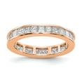 thumbnail image 2 of 14k Rose Gold Princess Cut Diamond Eternity Wedding Band Anniversary Ring Size 7.5 - 2 Ct., 2 of 5