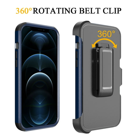 For Apple iPhone 14 Pro Max (6.7") Hybrid Rugged Shockproof Military Heavy Duty with 360 Swivel Belt Clip Stand & Holster Cover ,Xpm Phone Case [ Blue ]