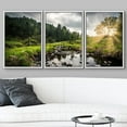 thumbnail image 3 of wall26 Framed Canvas Print Wall Art Set Sunlight Storm Cloud Forest Tree Pond Nature Wilderness Photography Realism Rustic Landscape Colorful for Living Room, Bedroom, Office - 16"x24"x3 Wh, 3 of 5