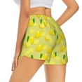 thumbnail image 3 of Disketp Bright Lemons Print Women's Shorts Workout Shorts for Athletic Gym Running Shorts with Phone Pockets X-Large, 3 of 8