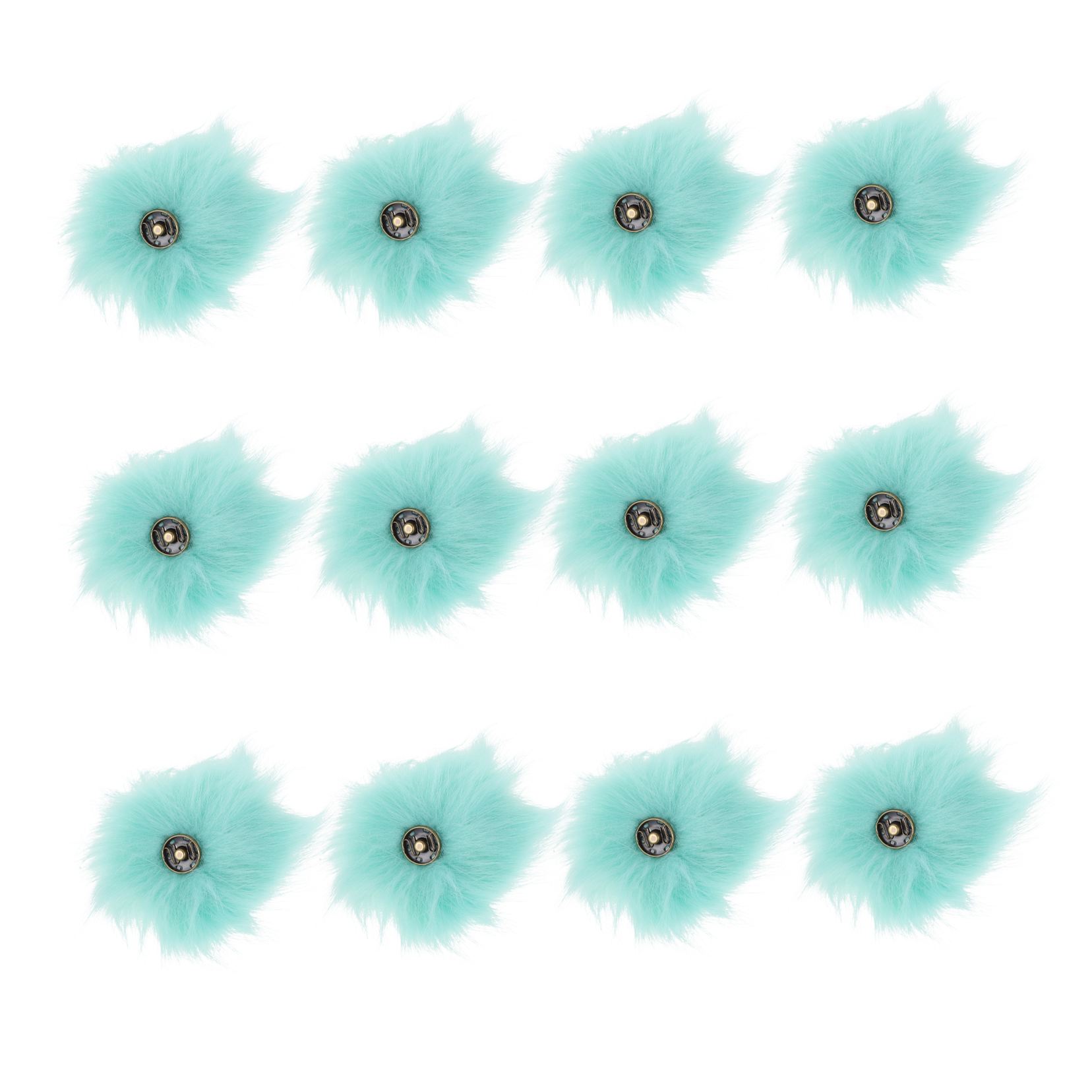 BESTYASH 12Pcs Fluffy Green Ball Buttons with Button for Clothing DIY Hat Overcoat Fastening