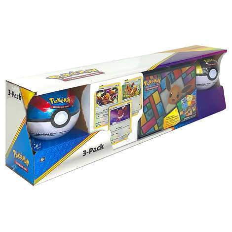 Pokemon Poitrine de Collectionneur 3pk, Grandes et Ultra Boules et 3 Cartes Promo Combo - Édition Anglaise (la Couleur Peut Varier)