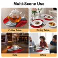 thumbnail image 2 of Red Grey Ombre Round 15 Inch Placemats Set of 4, Abstract Moire Art Geometric Modern HeatResistant Non Slip Place Mats for Dining Table, Wipeable Braided Kitchen Table Mats for Housewarming, 2 of 9