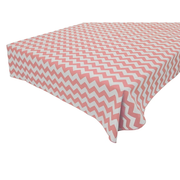 Cotton Tablecloth Chevron Zig Zag Print Pink