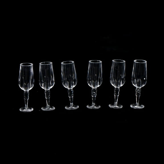 Set of 6 Pieces Cup Goblet Juice Glass Red Wine Glass for Dolls House Kitchen