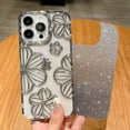 thumbnail image 3 of Compatible for iPhone 15 Pro Case, Luxury Plating Gardient Glitter Bling Floral Flower Case Soft TPU Cute Shockproof Protection Case for iPhone 15 Pro 6.1 Inch Women Girls Silver, 3 of 13