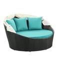 thumbnail image 3 of Modway Siesta Rattan Weave/Aluminum Canopy Patio Daybed in Espresso/Turquoise, 3 of 6