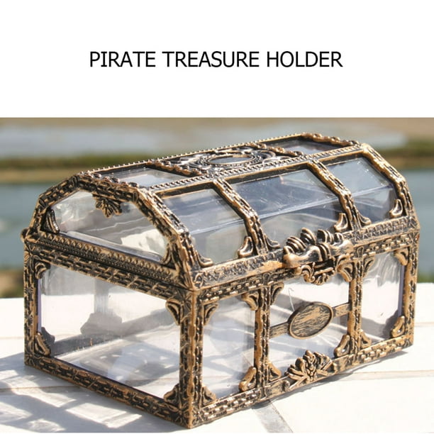 Akerlok 2022 hot sale in advance Plastic Clear Pirate Treasure Box Crystal  Gem Jewelry Case Storage Chest 