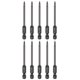 thumbnail image 1 of Uxcell 10pcs Punta de Destornillador Torx T6 1/4" Hex Shank 75mm/3" Longitud Acero S3 Magnético a Prueba de Manipulación Cabeza Estrella de 6 Puntos, Negro, 1 of 7