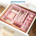 thumbnail image 2 of Sindcom 26 PCS Drawer Organizers，Pink Plastic Stackable Organizer Bins and Vanity Organizer, 2 of 6