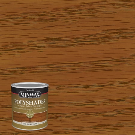 Minwax PolyShades Wood Stain + Polyurethane Finish – Quart, Antique Walnut, Satin
