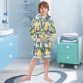 thumbnail image 5 of FORMRS Niños Bathrobe Unisex Hooded Robe Soft Plush Pajamas Sleepwear, Size 4-6T, Retro Beige Lemon, 5 of 7