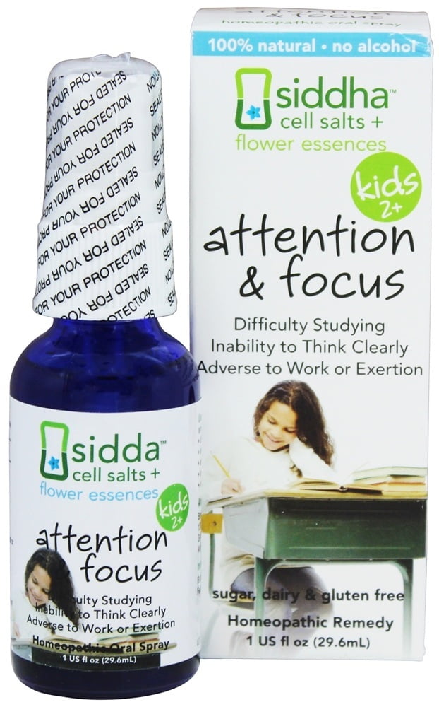 Siddha - Cell Salts + Flower Essences Kids 2+ Attention & Focus Homeopathic Remedy - 1 oz