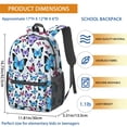 thumbnail image 2 of 17 Inch Lightweight Backpack,PVC Waterproof Oxford Fabric, Ergonomically Designed, with Large Capacity, Monarch Butterfly Aesthetic, 2 of 5