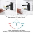 thumbnail image 6 of Aquaterior 1 Hole Bathroom Sink Faucet Square Single Handle Cold Hot Water ORB, 6 of 11