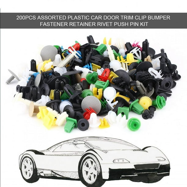 Sujetadores para puertas de automóviles, 200 piezas de plástico surtido para parachoques de automóviles, clips para molduras de puertas, creados con maestría