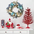 thumbnail image 1 of TIMIFIS Pre-Lit Artificial Christmas Wreath, With Balls And Plastic Flower, Bowknot, Rattan, Christmas Decorations for Home Front Door Window Xmas Tree Holiday Party, 1 of 6