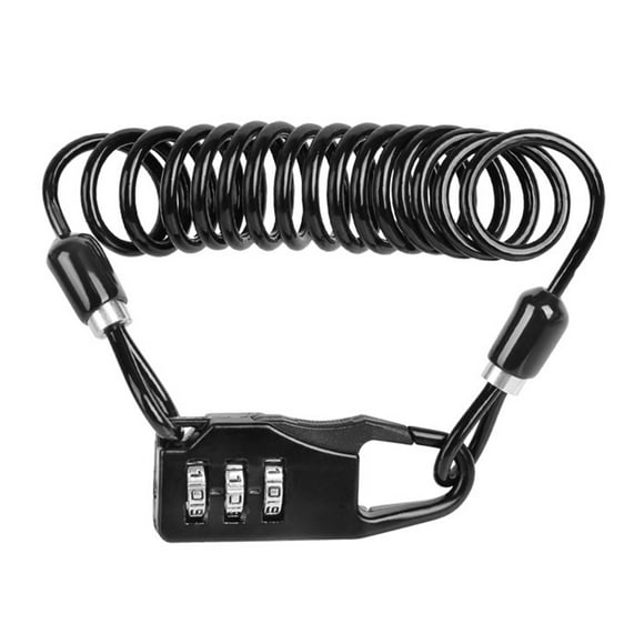 Verrouillage de Bicyclette - Casque de vélo de Montagne Câble d'acier portatif de Bicyclette de Moto Verrouillage de Mot de Passe à Trois Chiffres