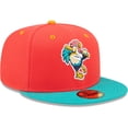 thumbnail image 3 of Men's New Era Coral/Turquoise Gallos de Delmarva Copa De La Diversion 59FIFTY Fitted Hat, 3 of 6