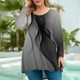 thumbnail image 2 of JULMCOMO Plus Size Tops for Women Clearance Half Sleeve Crew Neck Tshirts Western Color Block Print Tunics Shirts Loose Oversized Tunic Blouse Dark Gray 5XL, 2 of 5