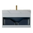 thumbnail image 2 of Vinnova Alicante 36" Single Floating Vanity White Top Classic Blue w/ Mirror, 2 of 11