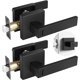 thumbnail image 1 of 2 Piezas Manija de Puerta de Privacidad para Puerta de Baño con Cerradura, Chapas para Puertas Interiores sin Llave (Negro Mate), 1 of 4