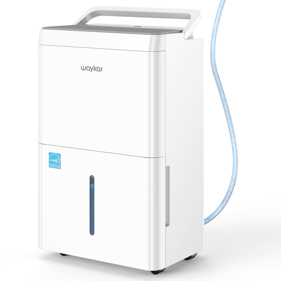 Waykar 150 Pint Dehumidifier with Built-in Pump, No Daily Emptying for 7,000 Sq. Ft., Continuous Drain, Auto Defrost, 50 Pint DOE Energy Star