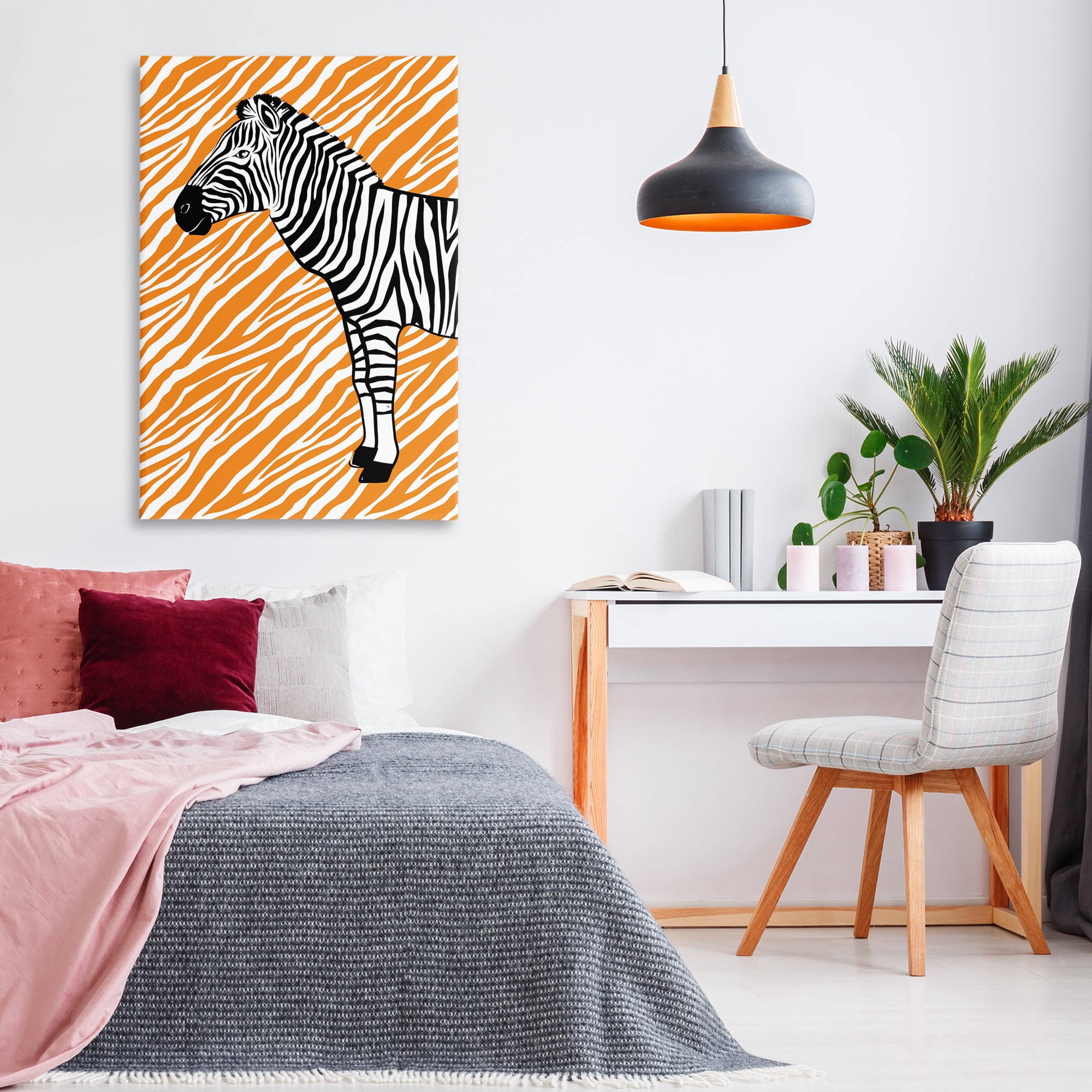 Stupell Industries Zebra Stripes Pattern Animals Painting Wrapped Canvas Art Print Wall Art, 30 x 45