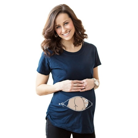 

Maternity Baby Mooning Novelty Shirt Pregnancy Announcement Cute Bump Reveal (Navy) - 3XL