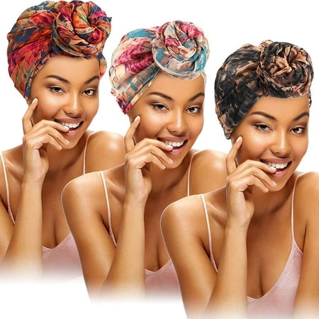 3 Pieces Women Head Wrap Scarf African Head Wrap For Women Tie Dye Headwrap  African Turban Head Wrap Pre-Tied Hair Scarf for Women | Walmart Canada