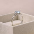thumbnail image 2 of Pear shaped 6 CT aquamarine ring,infinity wedding ring, sterling silver,March birthstone, 2 of 2