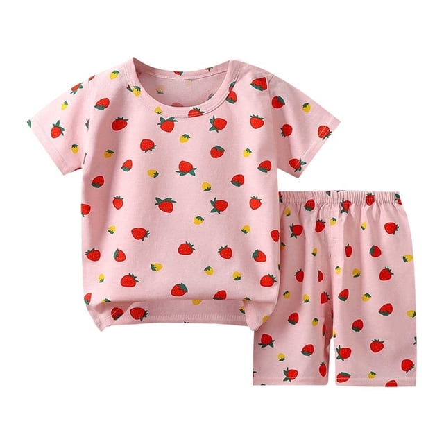 Zpanxa Ensembles d'Été pour Garçons Mode Décontractée Enfants Pyjama à Manches Courtes et Shorts Ensemble Deux Pièces 5 Ans