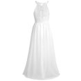 thumbnail image 4 of renvena Girls Halter Lace Chiffon Wedding Bridesmaid Dress Princess Junior Formal Party Prom White 16, 4 of 7